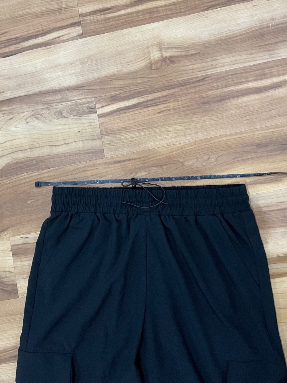 Black Large Lightweight Cargo Joggers with Knee & Ankle Bungees - Picture 4 of 9